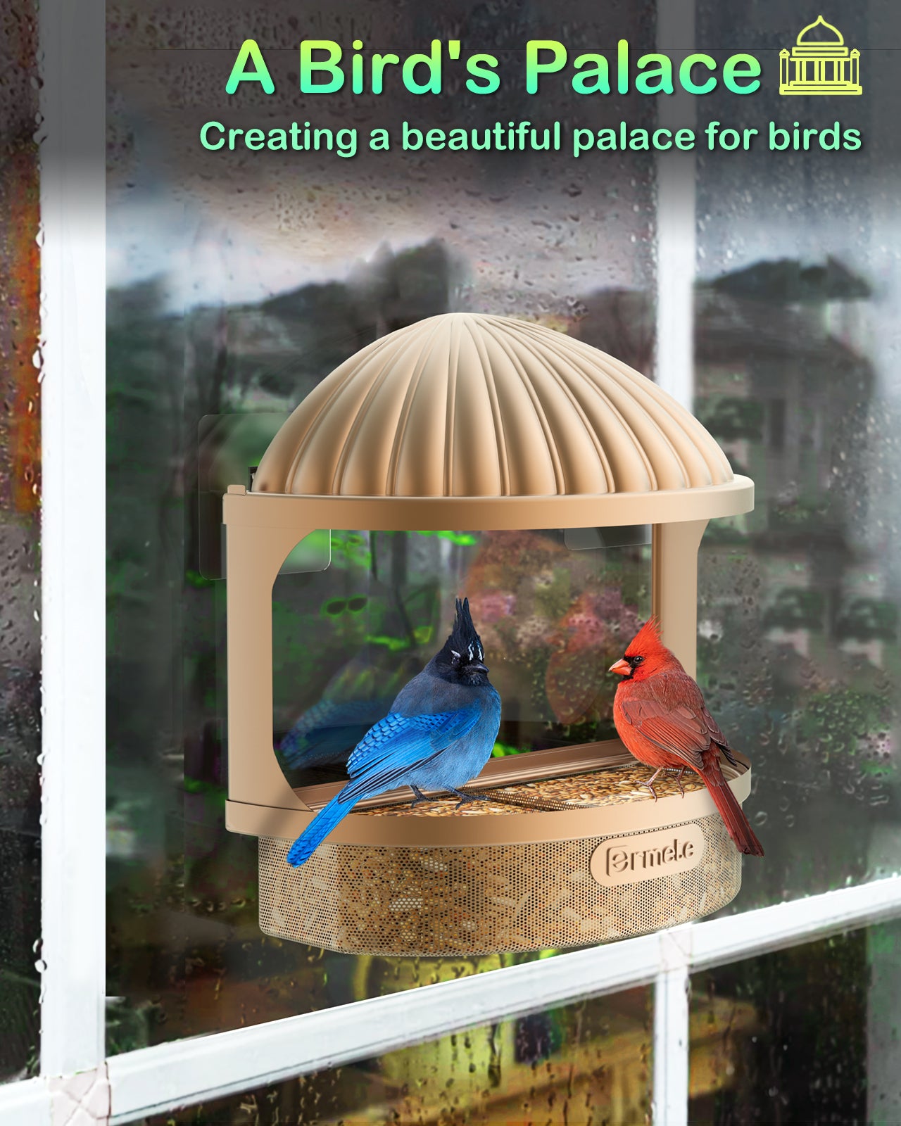 Ermete Window Bird Feeders with Strong Suction Cups