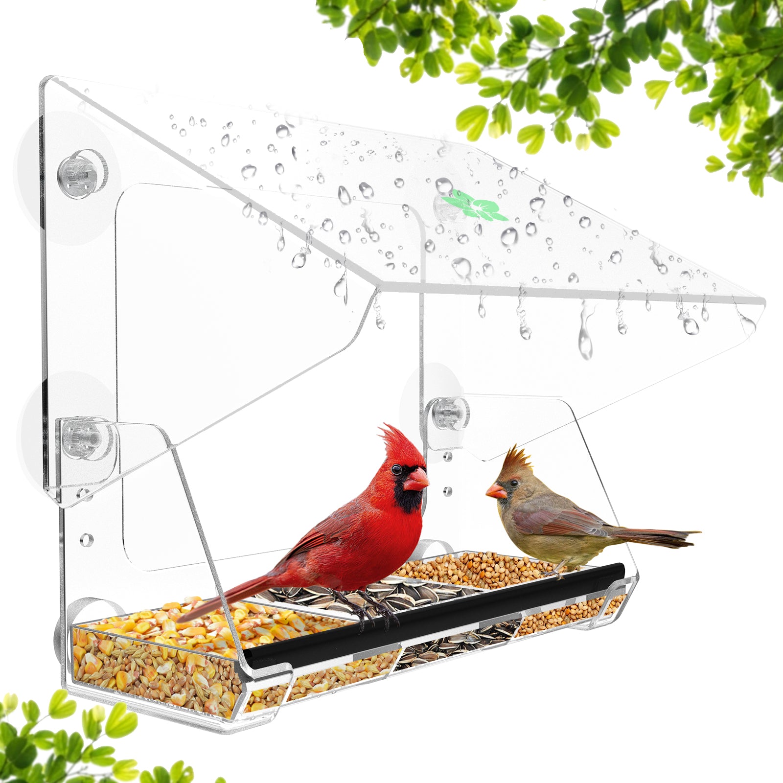 Window Bird Feeder,Clear Window Bird Feeders with Strong Suction Cups-Clear  NEW*